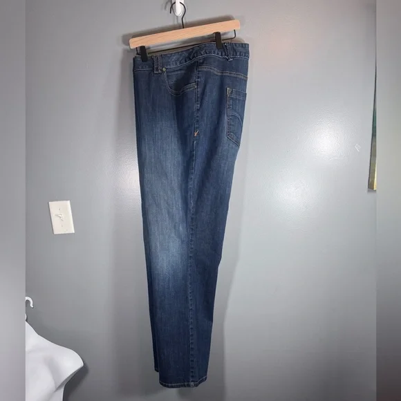 Lane Bryant Genius Fit Straight Jeans 26W Average Dark Wash Stretch Plus Size - Picture 6 of 13